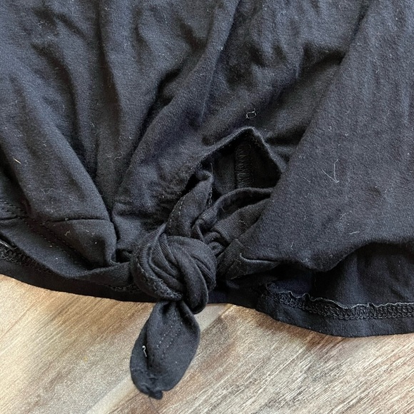 Girls Graphic Tank Top Maximum‎ Unicorn Sleeveless Tie Front Black Size 8 - Picture 2 of 5